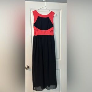 Sweet Storm Cutout Maxi Dress, Navy & Coral  Size Large